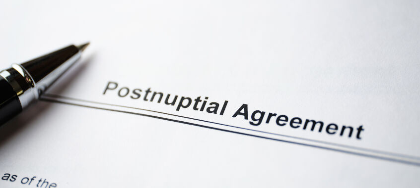 Postnuptial agreement with a pen